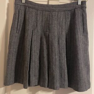 Anthropologie Odille Antro Houndstooth Pleated Wool Skirt 8 Academia‎ Preppy